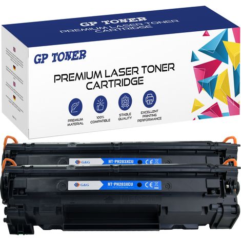 2x Toner für HP 83A CF283X GP-HCF283X Drucker x2 (1/2)