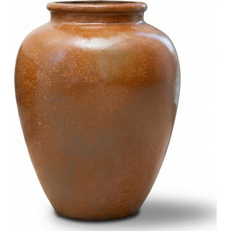 Provencelia Pflanzkübel Dionysos Ø50 cm Höhe 65 cm frostbeständig, keramisch, handgefertigt, Bronze mit Rostoptik (1/4)