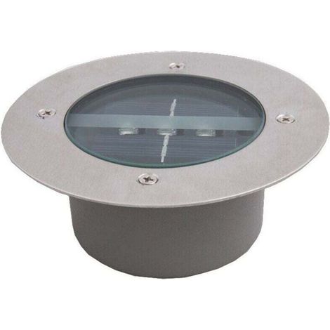 Solar-Gartenleuchten, 4er-Pack mit 3 LED-Strahlern, wasserdicht (IP65), dekorative Rasenleuchten für Wege, Terrassen, Gärten und Einfahrten (rund, kaltweiß) - Crezuo (1/4)