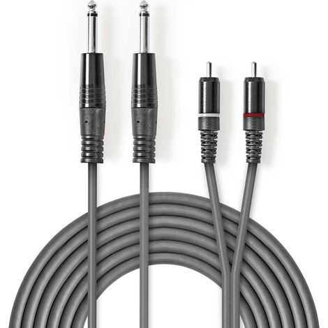 Cable de Audio Estereo  2x 635 Mm Macho - 2x Rc