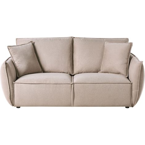 Sofa 3-Sitzer KUNES Stoff Taupe (1/5)