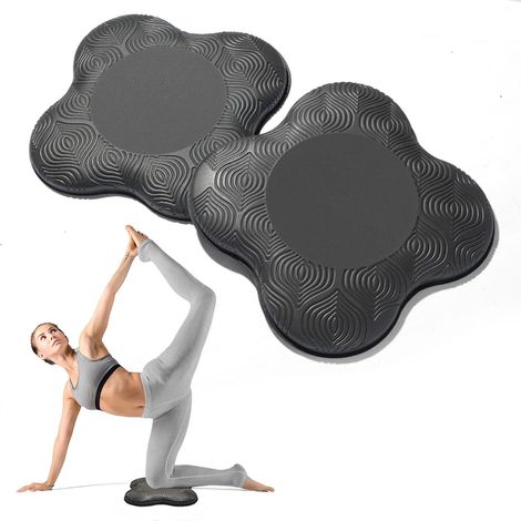 2er-Pack Yoga-Knie- und Ellenbogenstützkissen, Knie-, Ellenbogen-, Handgelenk-, Hand-, Kopf-, Kniekissen, schwarze Schaumstoffkissen für Männer und Frauen. (1/4)