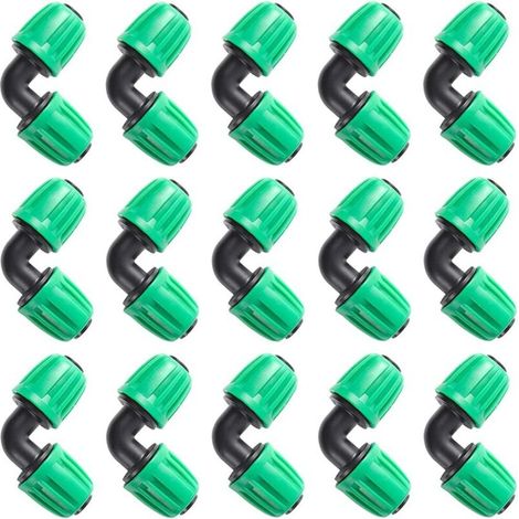ZOLGINAH Tuyau 1/2 pouce (1/2 "ID x0,6-0,63" OD) Raccord de qualité anti-goutte de 16 mm (convient à un ID de 13 mm) Raccords à contre-écrou (coude 15 pièces)