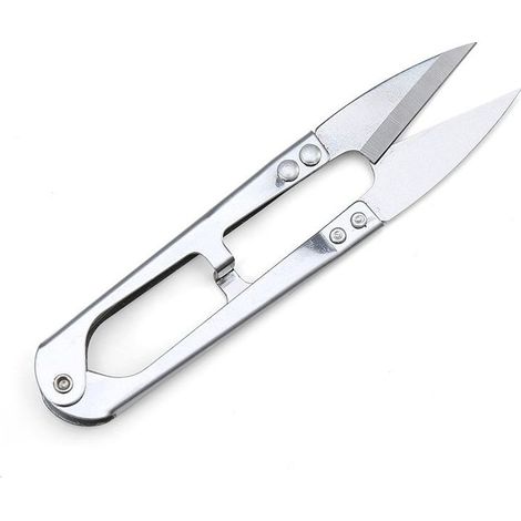 Ciseaux à ressort U en inox Petits ciseaux pour laine et tissu épais Découpe précise pour patchwork et couture Outil ergonomique pour artisanat (1/5)