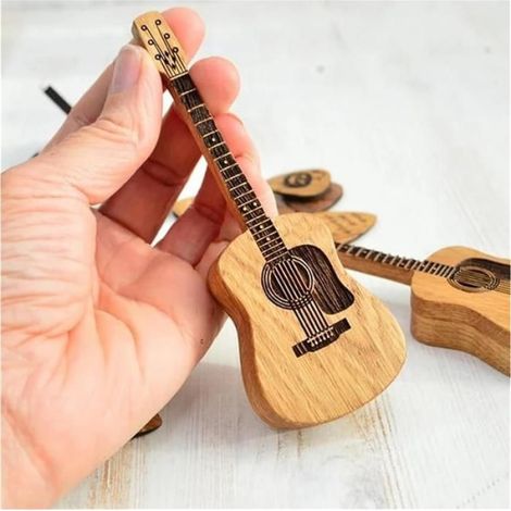 Support pour Médiators en Forme de Guitare en Bois avec Support, Boîte à Médiators en Bois pour Guitare Acoustique Comme illustré (1/5)