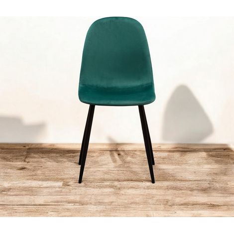 Dining Chair - L52 x W44 x H86 cm - Green/Black
