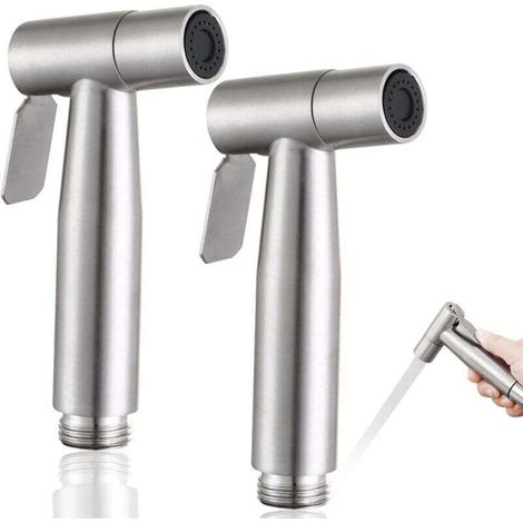 Ulisem2 pièces Pulvérisateur de bidet,Douchette wc,kit de pulvérisateur de bidet en acier inoxydable,Pulvérisateurs d'hygiène personnelle et de toilette- (1/4)
