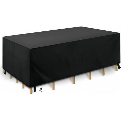 Housse de protection résistant pour meubles de jardin - Résistante aux intempéries et UV - Rectangulaire - Coupe-vent - Tissu Oxford 210D - 213 x 132 x 74 cm (1/5)