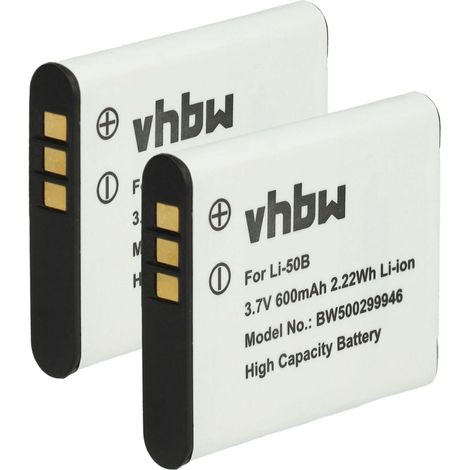 vhbw 2x Akku kompatibel mit Casio Stylus 9000 Kamera (600 mAh, 3,7 V, Li-Ion) (1/5)