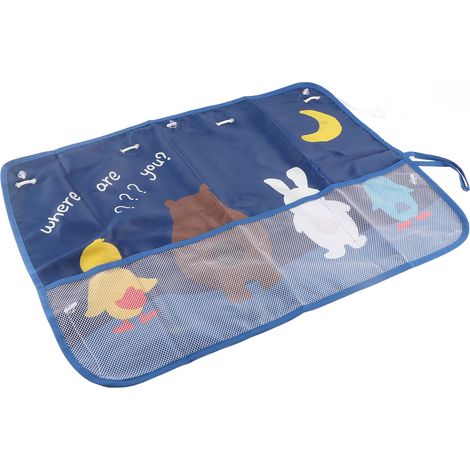 Store Pare-Soleil Voiture Multifonction Rideau Anti-UV avec Pochette Filet, Motif Dessin Animé, Ventouse, Occultant, Bleu Saphir, Protection Solaire (1/5)