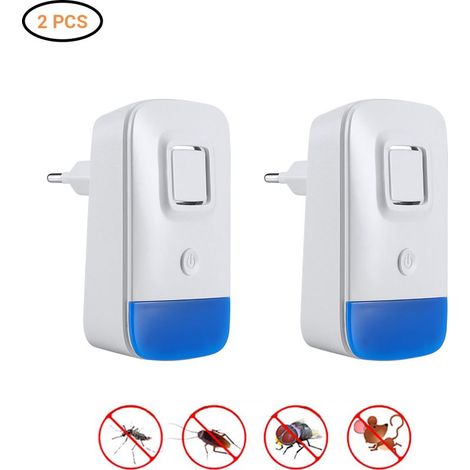2 Pièces Répulsif Électrique Ultrason Anti-Souris, Chauve-Souris Répulsif Anti-Moustiques Silencieux et Non Toxique (1/5)