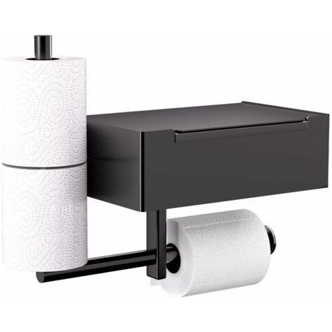 Toilettenpapierhalter, Toilettenpapierhalter mit Feuchttuchspender, 2-in-1 perforierter selbstklebender Toilettenpapierhalter für Bad und WC, Küche, Schlafzimmer, 1 Stück (FLITI-Mode) (1/4)