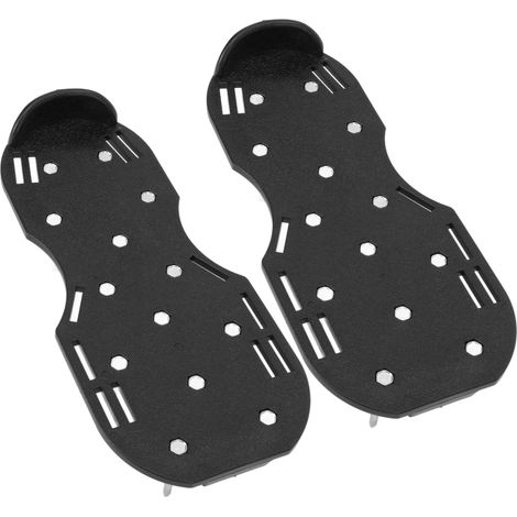 Scarificateurs de pelouse manuels, chaussures à pointes pour aérateur de pelouse avec boucle métallique, pour le jardinage, noirs (1/5)