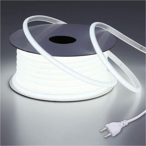 Striscia LED COB impermeabile IP65 da 15 m, 220 V, luce bianca fredda 6000 K – Cavo flessibile tagliabile a misura, ideale per cantieri edili – Installazione semplice senza trasformatore (1/4)