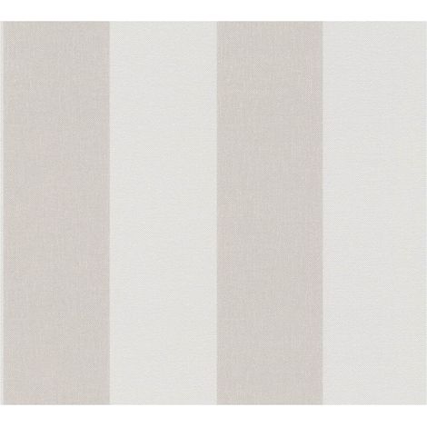 Stripes wallpaper wall Profhome 948342 hot embossed non-woven wallpaper slightly textured with stripes matt cream beige papyrus white 5.33 m2 (57 ft2) (1/5)
