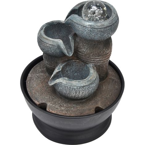 Fontaine de table d'intérieur avec boule lumineuse LED, cascade, décoration pour la maison et le bureau, cadeau, prise européenne colorée, 220-240 V CA (1/5)