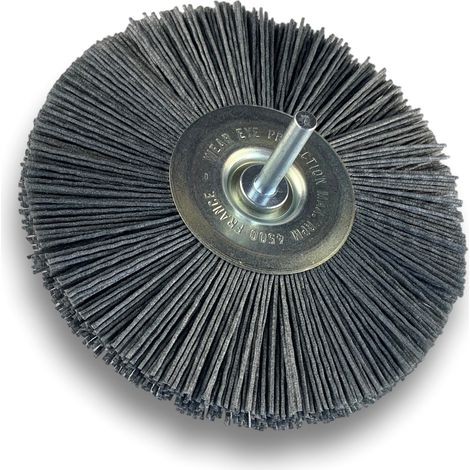 Brosse circulaire sur tige Ø 120 mm 1/2/3 rangs NYLON abrasif grain 120 - Quantité x 1 - Ø 120 mm - 2 rangs - Grain 120 (1/5)