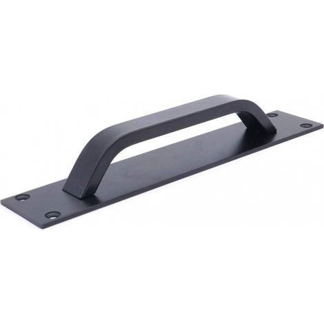 Lot de 2 poignées de porte coulissantes en alliage d'aluminium pour porte coupe-feu, poignées de porte d'armoire, poignées de porte de placard, ouverture par poussoir,20cmx4cm,couleur noire (1/5)