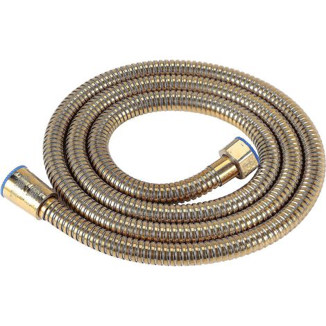 Tuyau de douche flexible en acier inoxydable doré de 1,5 m pour salle de bain (1/5)