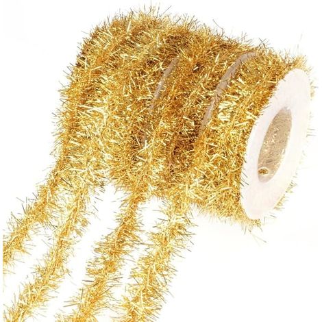 Rouleaux de ruban pailleté de Noël de 1,5 m, guirlande métallique pailletée, ruban pailleté pour Noël et mariages (1/5)