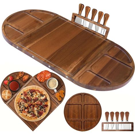 Plateau à fromage magnétique en bois d’acacia – 3 pièces