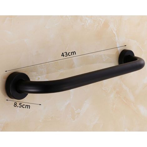 43 cm langer schwarzer Haltegriff für die Badewanne, Handlauf aus Edelstahl, wandmontierter Handtuchhalter, rutschfester Griff, Haltegriff für die Toilette