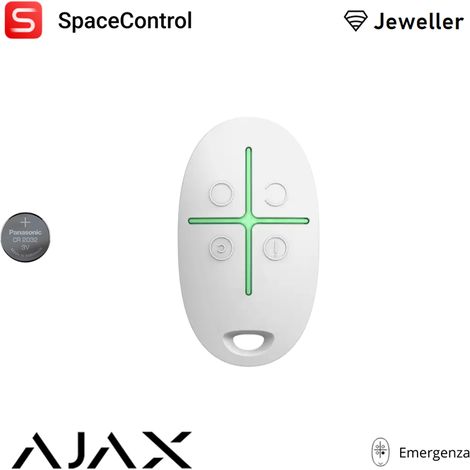110753 - Superior - SpaceControl S (8PD) - Mando a distancia inalámbrico bidireccional con botón antipánico (Edición Superior) - color white - Ajax seguridad profesional