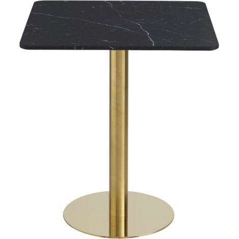 Mesas Bar - Mesa Zinte Cuadrada 70cm Golden - Mármol Negro (1/5)