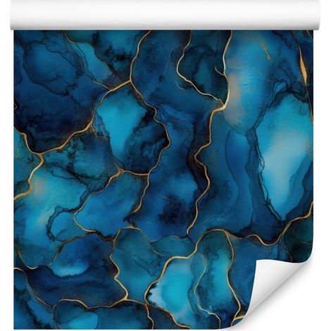 Papier peint bleu marine et turquoise, fond bleu marine pour salon et chambre 50x1000 (1/5)