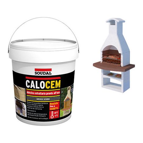 Mastic réfractaire pour le montage de barbecues et de fours à briques seau 2,5 kg Soudal