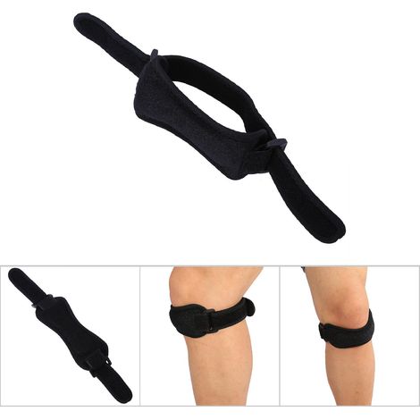 Verstellbarer Knieriemen mit rutschfestem Patellaband zur Gelenkstabilisierung (Schwarz) (1/5)