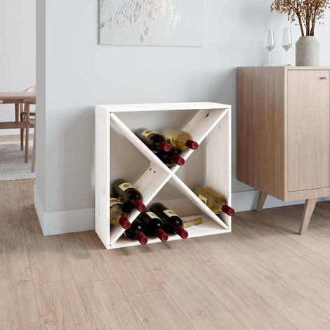 Armoire à vin-Meuble de rangement pour vin Blanc 62x25x62 cm Bois de pin massif 357844 (1/5)