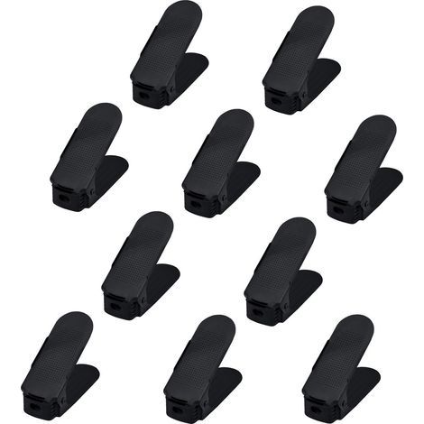 Empileur de Chaussures 20 Pièce Réglable en Hauteur sur 3 Niveaux, Ensemble de Supports Antidérapants en Plastique pour Organiser les Chaussures, Noir NAIZY (1/5)