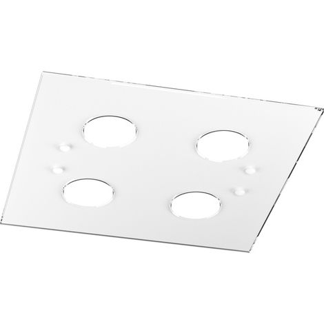 Plafoniera Moderna Quadrata Path Vetro Bianco 4 Luci Gx53 (1/4)