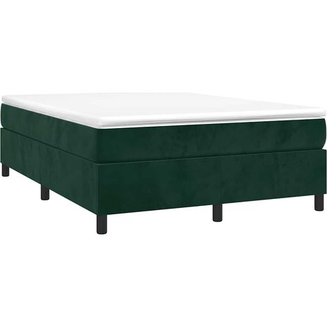 Struttura Letto a Rete a Molle Verde Scuro 140x200 cm in Velluto vidaXL
