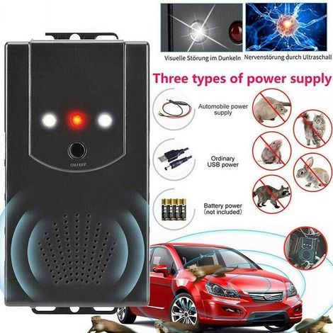 Répulsif Ultrason Anti-Fouine pour Voiture Auto Garage Maison Repeller Anti-Martres, Fouines, Renards, Ratons Laveurs et Rongeurs