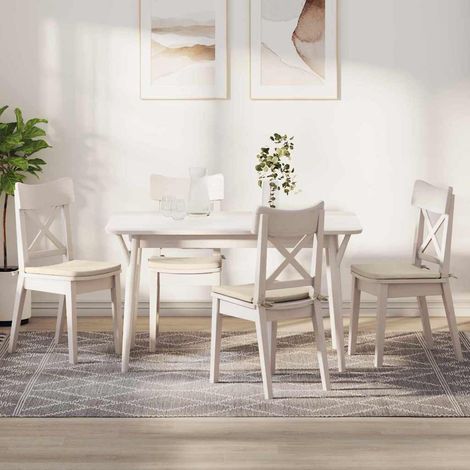 vidaXL Seat Cushions 4 pcs Cream 40 x 40 x 3 cm Corduroy Fabric