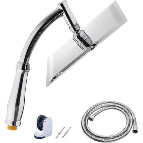 Pomme de douche effet pluie en acier inoxydable de 203 cm pommeau de douche haute pression pommeau de douche carr fixe Odipie (1/5)