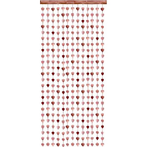 Herzförmiger Vorhang, Roségold, 100 x 245 cm