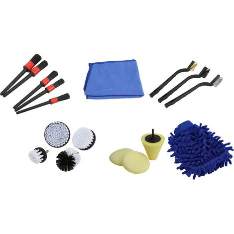 Set Brosse de Détailing Auto Flexible et Durable, Kit de Nettoyage Doux pour Voitures, Camions, Jantes et Moteur (1/5)