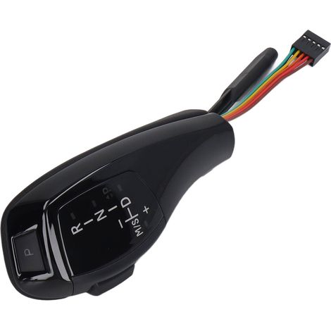 Pommeau de sélecteur de vitesse automatique à LED (côté conducteur gauche, bouton rouge, finition brillante) pour modèles BMW X3 E83 2004-2010, noir brillant. (1/5)