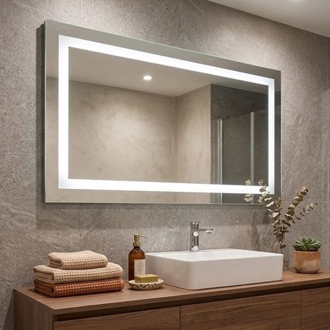 Led Espejo De Baño 120X70 Cm Sensor Táctil Reversible