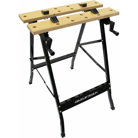BANCO BANCHETTO LAVORO RICHIUDIBILE METALLO DOPPIA MORSA 56x62x78 cm AD (1/3)