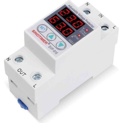 FENOPLASTICAProtecteur Intelligent SVP-916 40A/63A/80A, Auto-Composé Réglable, Limitation de Courant, Délai, Protection Surtension/Sous-Tension 220V