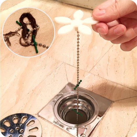 Ensemble de 3 crochets déboucheurs de canalisation en forme de fleur pour évier et lavabo, outil de nettoyage et de prévention des bouchons de cheveux pour la salle de bain (1/5)