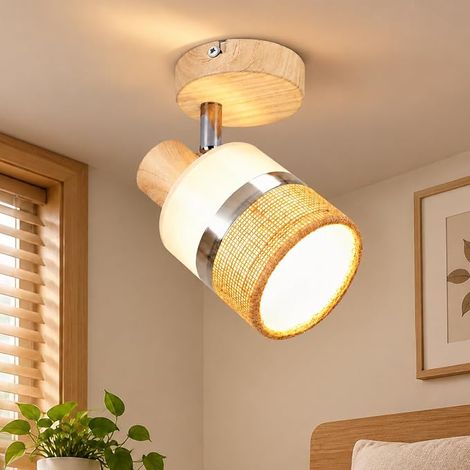 ZMH LED Plafonnier lampe unique douille E14 éclairage rétro pour couloir plafonnier rétro rotation à 350° puissance maximale 25 W convient aux chambres cuisines et salons (ampoule non incluse). (1/5)