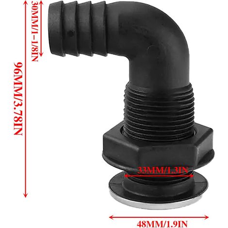 Nylon water outlet, plastic water outlet, 3/4 inch multi-specification outer diameter elbow water outlet marine hardware accessories - 1-1/8 inch - (1/4)