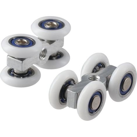 Lot de 2 rouleaux de porte en alliage de zinc résistant à la rouille et durable pour armoire Blanc (1/5)