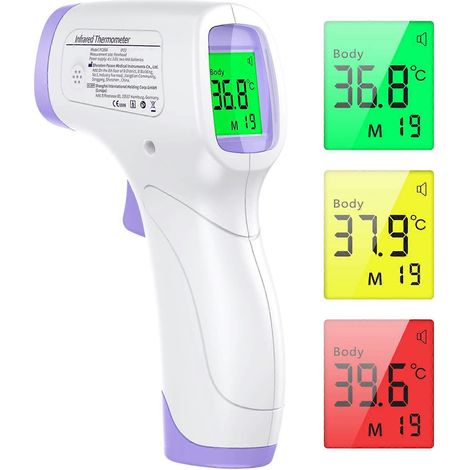 Thermomètre frontal pour adultes, thermomètre sans contact avec écran LCD, thermomètre frontal infrarouge (1/4)
