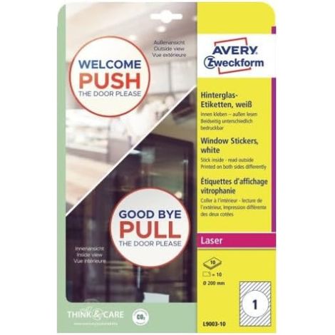 Avery L9003-10 etiqueta de impresora Blanco Etiqueta para impresora autoadhesiva